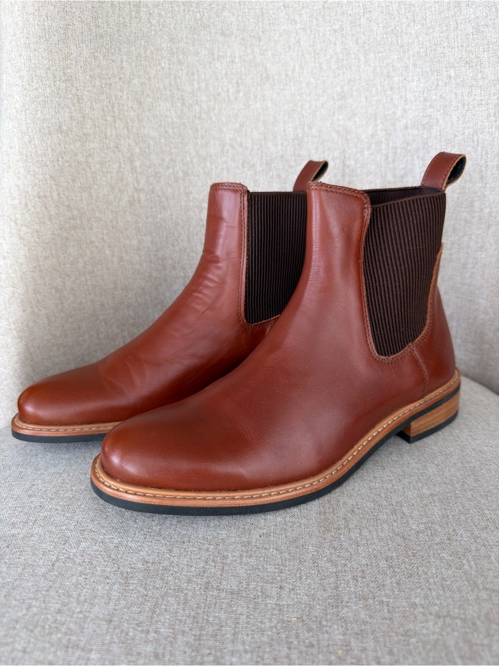 Nisolo Carmen Chelsea Boots Brandy Leather Women’s 8.5